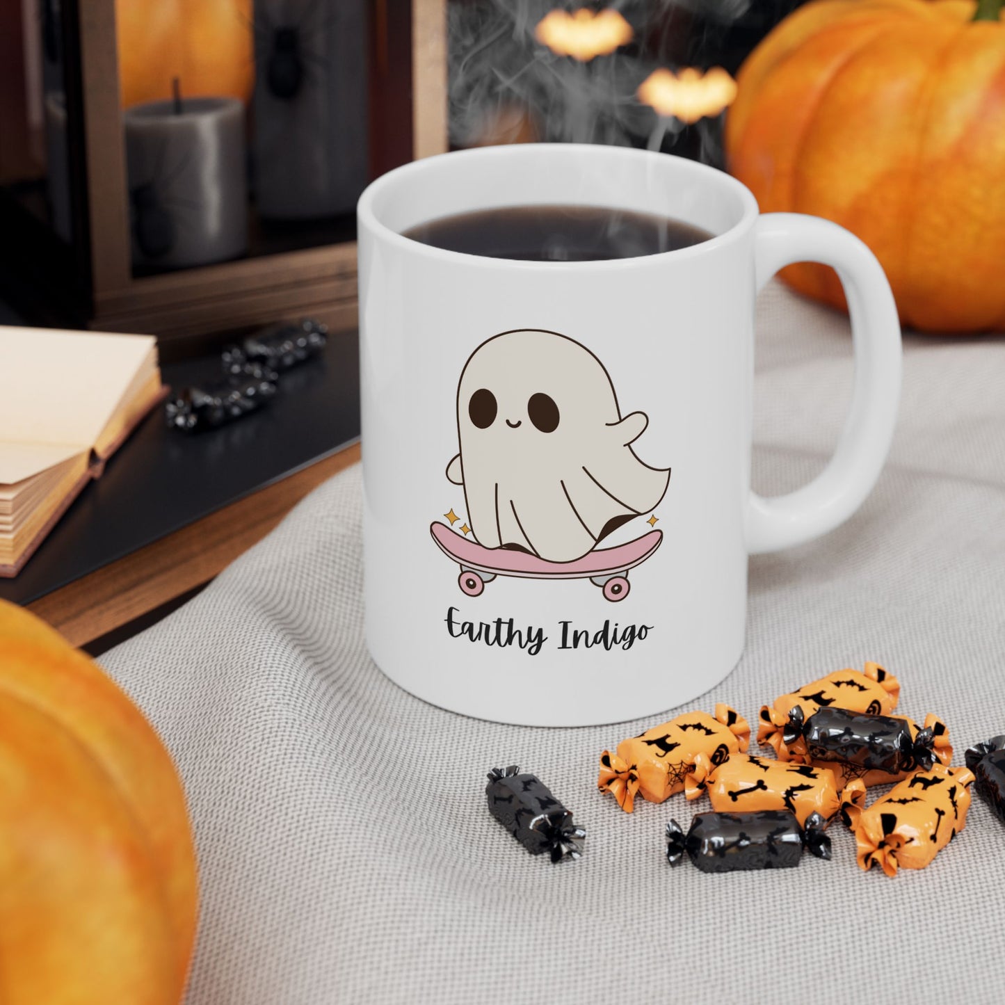 Skateboarding Ghost Ceramic Mug