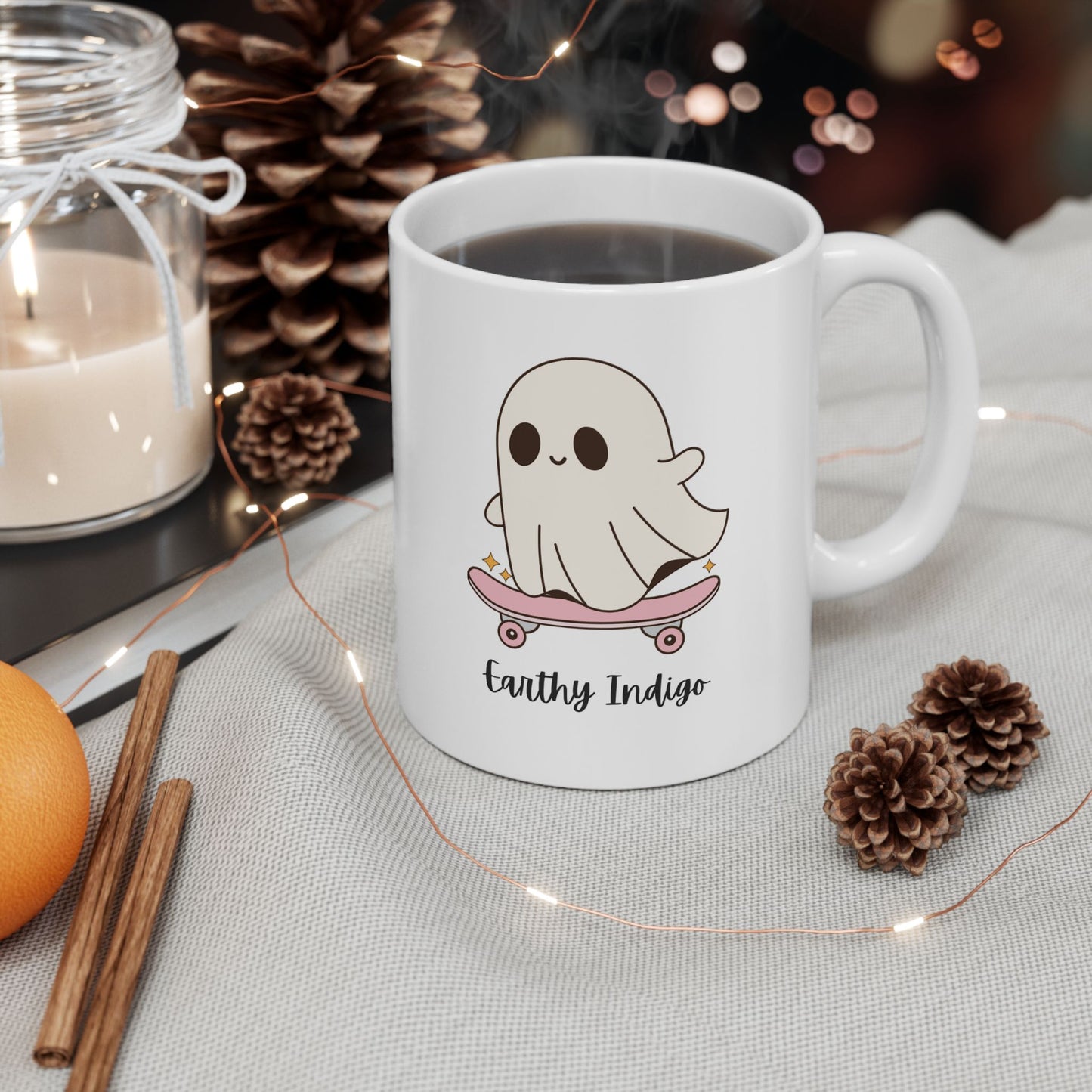 Skateboarding Ghost Ceramic Mug