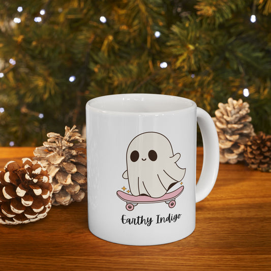 Skateboarding Ghost Ceramic Mug