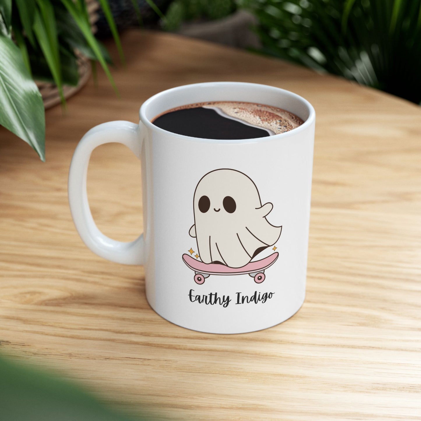 Skateboarding Ghost Ceramic Mug